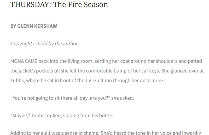CommuterLit Landing Page showing The Fire Season